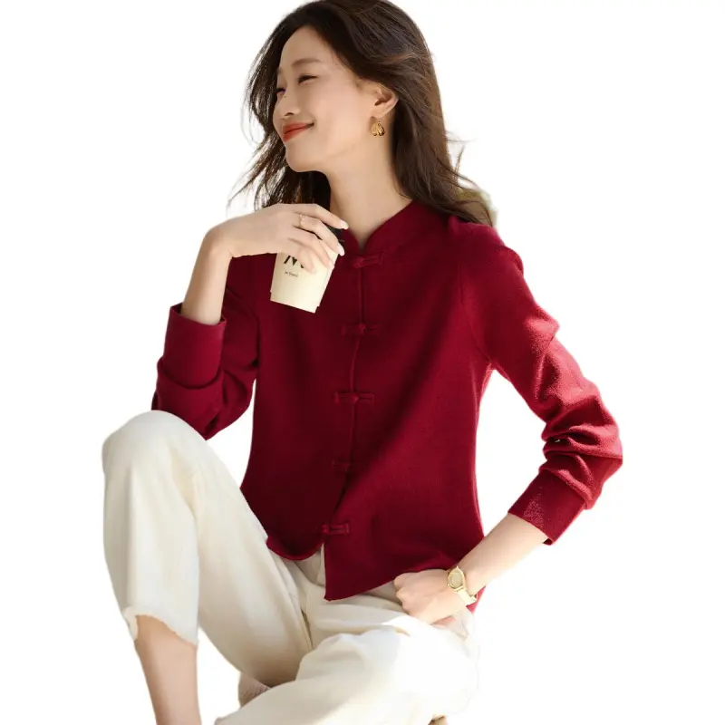 Mo Han Yi Mei Knitwear Women's Red-4