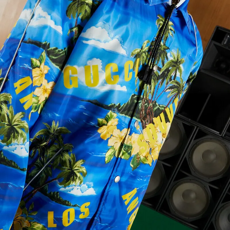 GUCCI Souvenir From Los Angeles Print Nylon Jacket-3