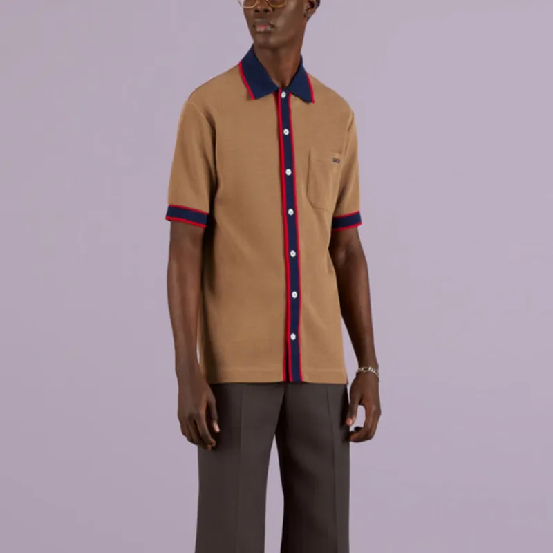 GUCCI SS23 Polo Shirt Men's Camel-3