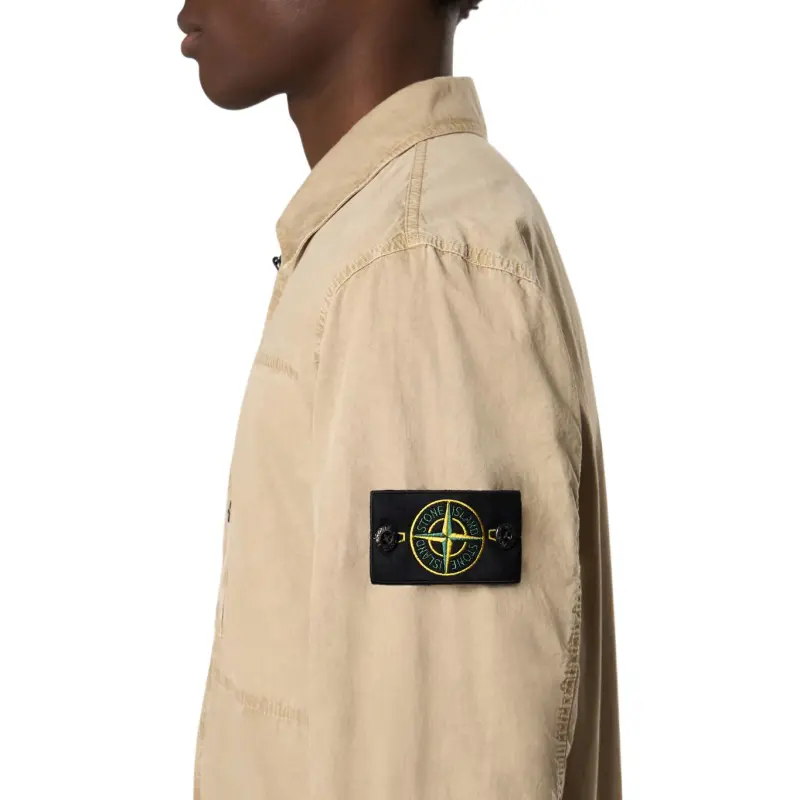 STONE ISLAND Compass Patch Zip Up Shirt Jacket-2