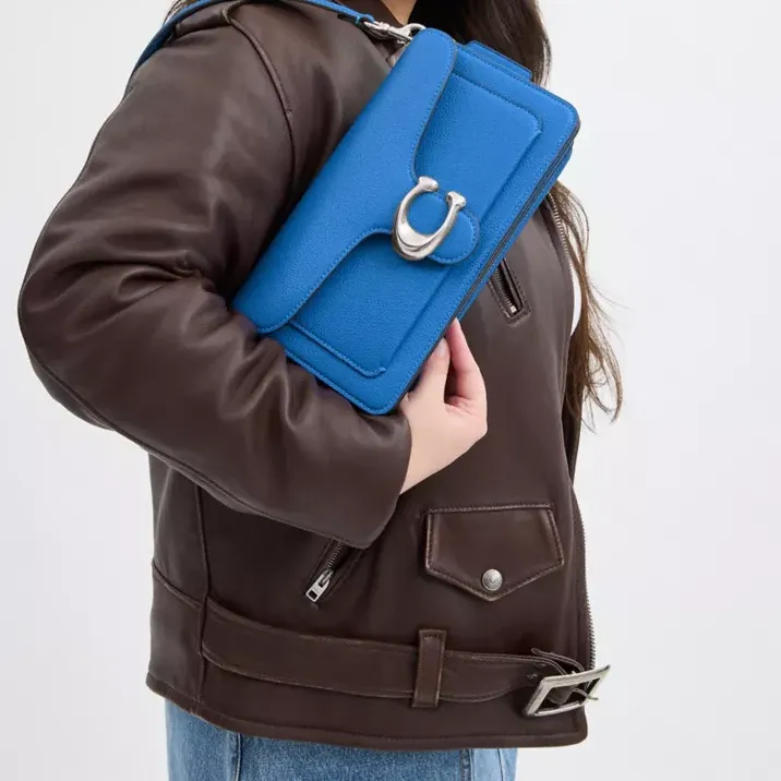 COACH Tabby Hammered Leather Portable Crossbody Bag Shoulder Bag Women's Blueberry-5