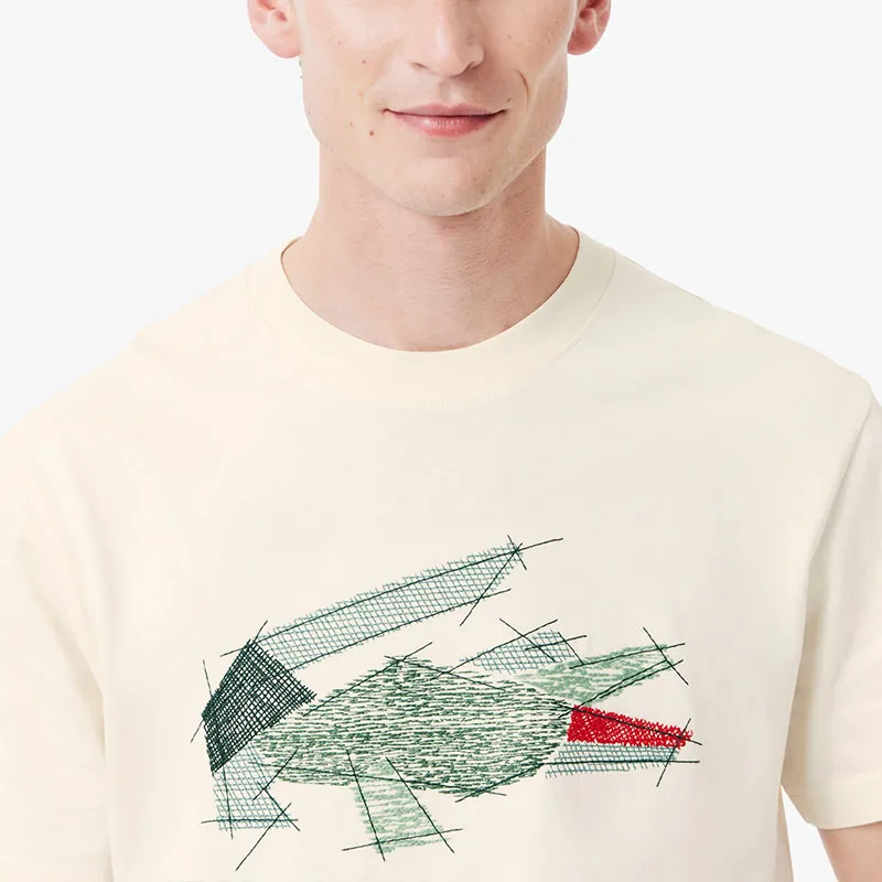 LACOSTE Logo embroidered T shirt-5