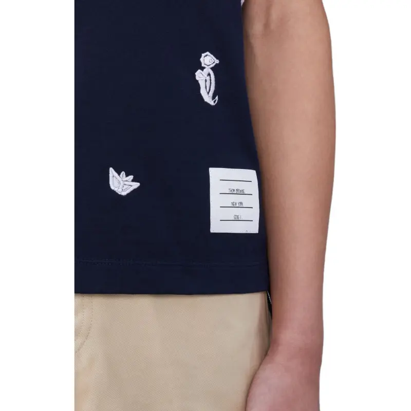 THOM BROWNE Jersey Nautical Short Sleeve T Shirt-2