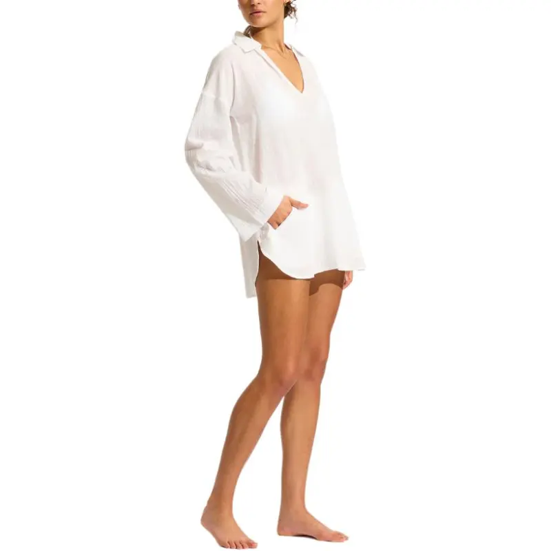 SEAFOLLY Long Sleeved Dress Women's White-1
