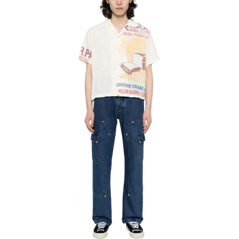 PALM ANGELS Frame Straight leg Cargo Jeans-2