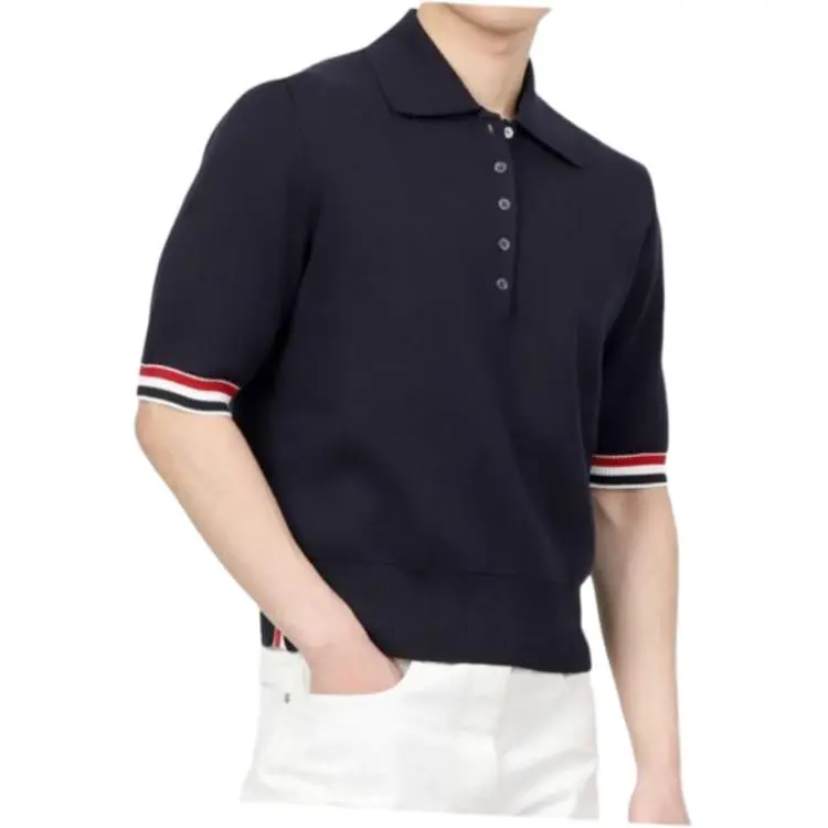 THOM BROWNE· Polo Shirt Men's Marine Blue-2
