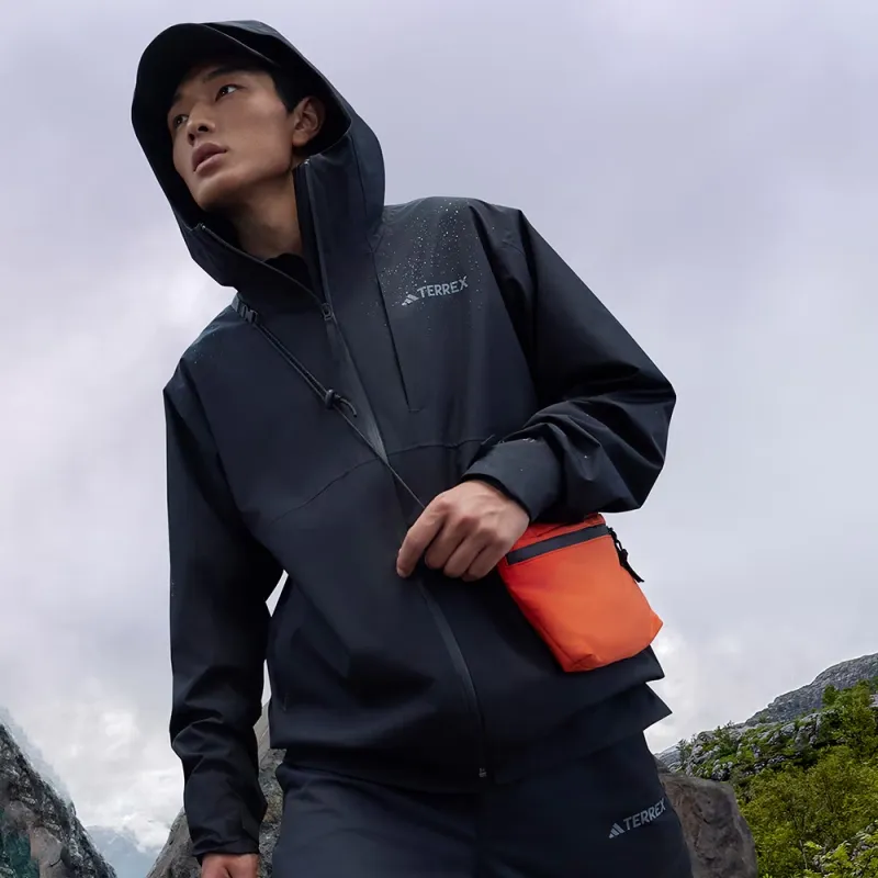 Adidas Waterproof And Windproof Windbreaker Jacket Men's Black-5