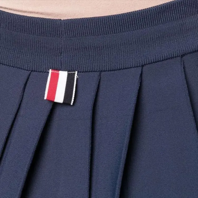THOM BROWNE Rwb Pleated High Waist Mini Skirt-4
