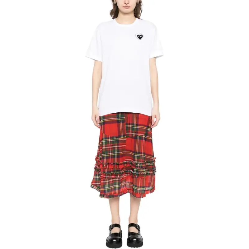 CDG Play T Shirts Unisex White-1