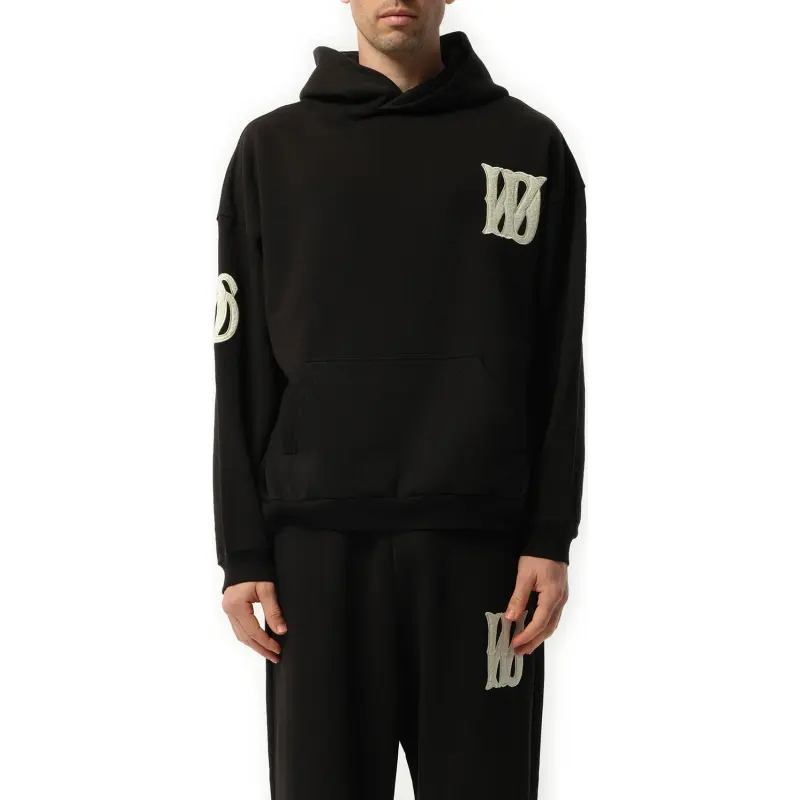 WE11DONE Boucle Letter Logo Hoodie Sweatshirt Men's Black-2