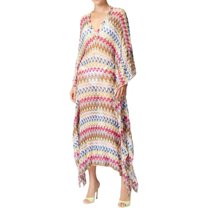 MISSONI V Neck Crochet Beach Cover Up-1