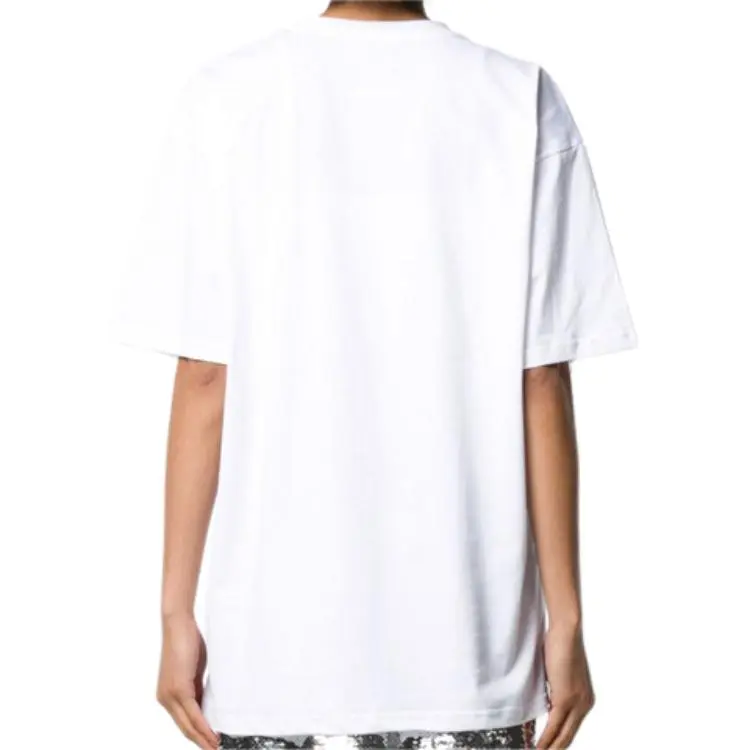 MOSCHINO Drop Shoulder Sleeve T Shirt Women's White-4