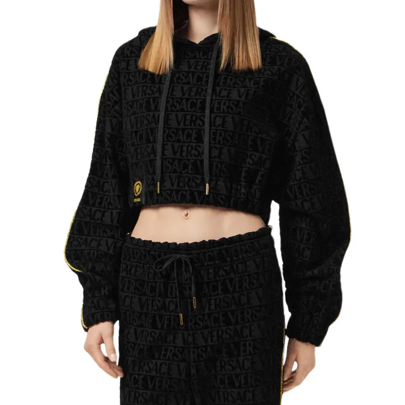 VERSACE Drawstring Cropped Hoodie-1