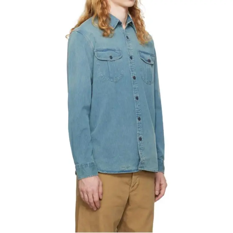 Ralph Lauren Indigo Herringbone Twill Workshirt Shirt Men's Blue-3