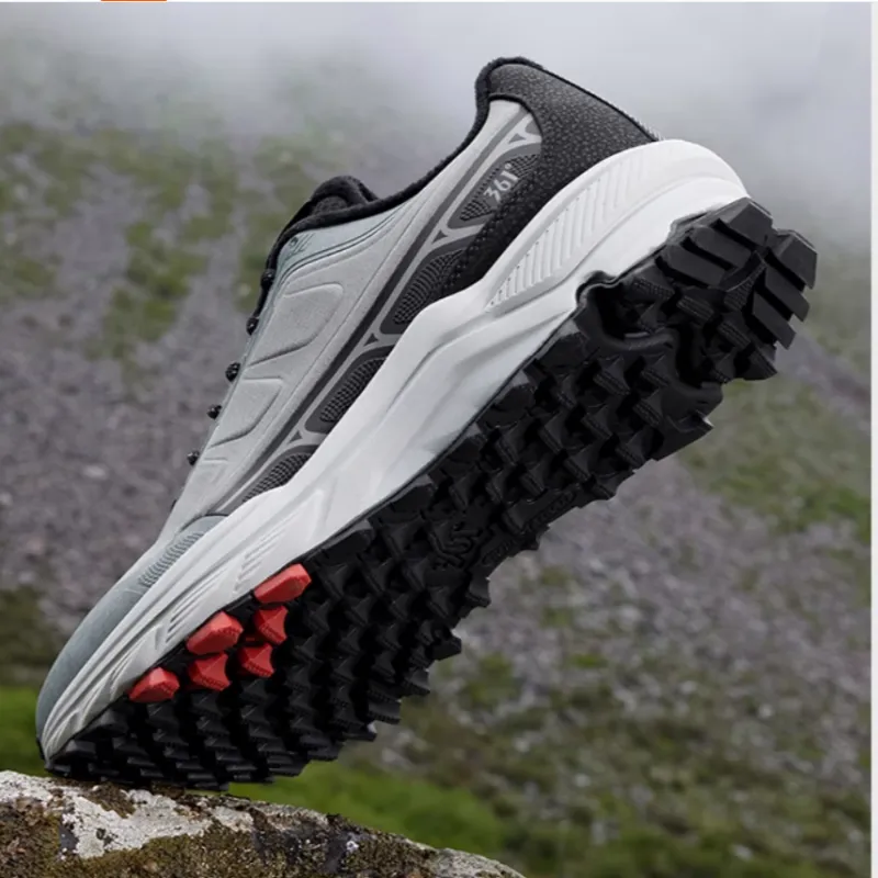 361° Rain Screen Cushioned Slip Resistant Low Top Running Shoes Men's Gray Black-3