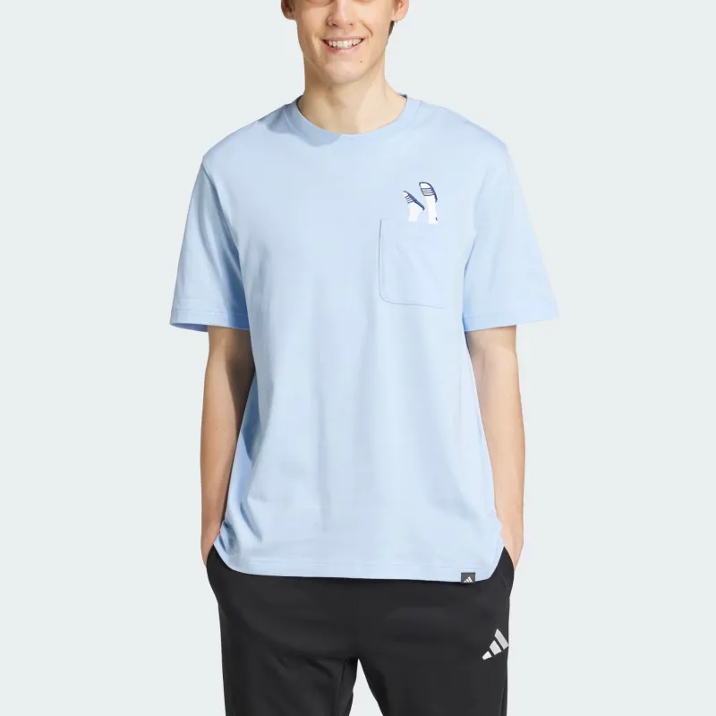 Adidas SportswearLounge SS25 T Shirt Men's Glow Blue-1