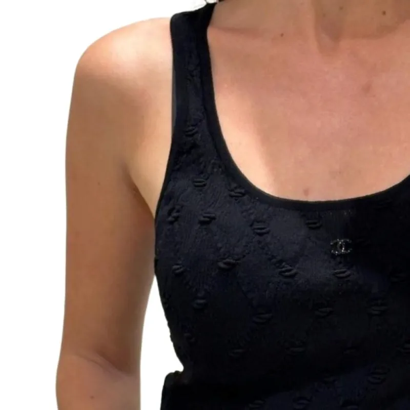 CHANEL 24 New Spring And Summer Arrivals Tank Tops Women's Black-3