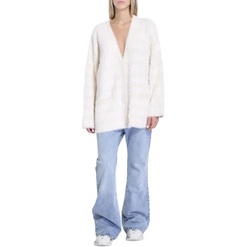 Balenciaga Allover Logo Furry Cardigan-2