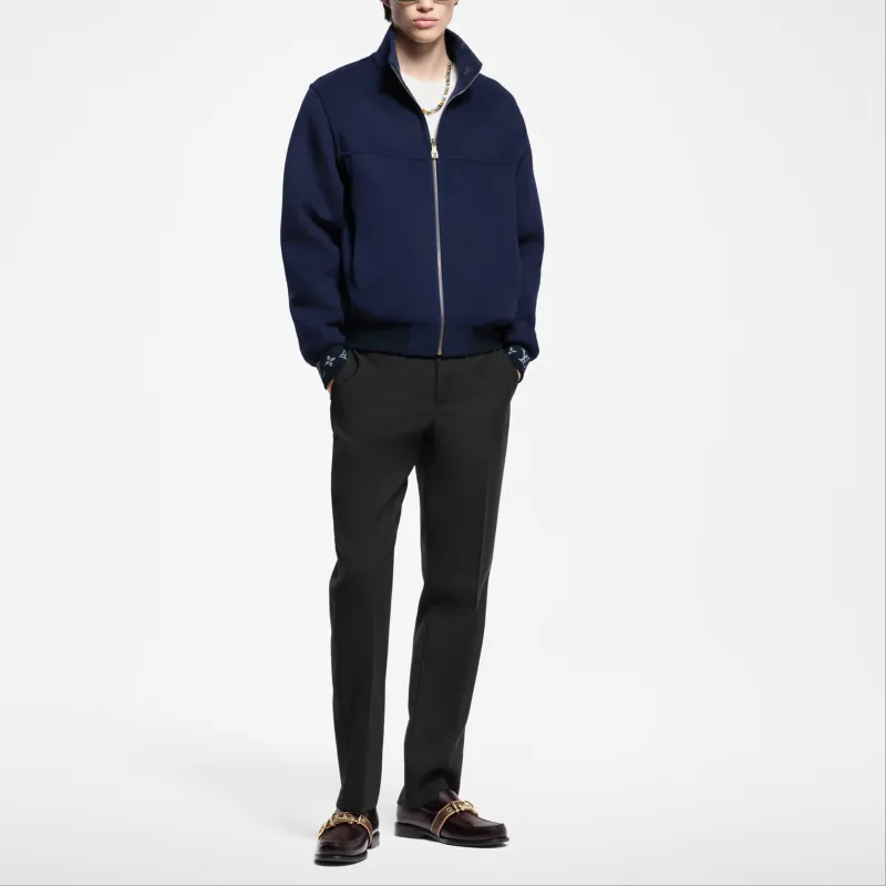 LOUIS VUITTON Lv Blason Double Face Wool Silk Blend Reversible Blouson-1