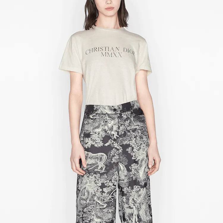 DIOR Quarterly New Products T-Shirts Women's Beige-2