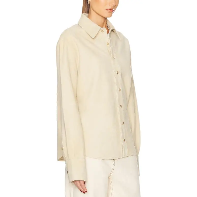 GRLFRND Leather Jacket Women's Beige-2