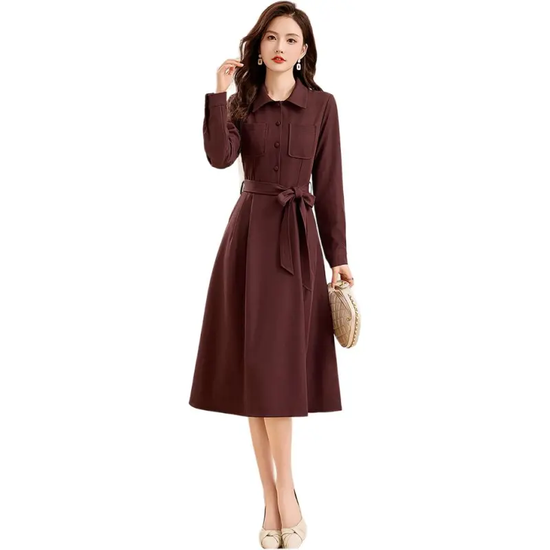 Fele.d Long Sleeved Dress Women's Ancora Red-2