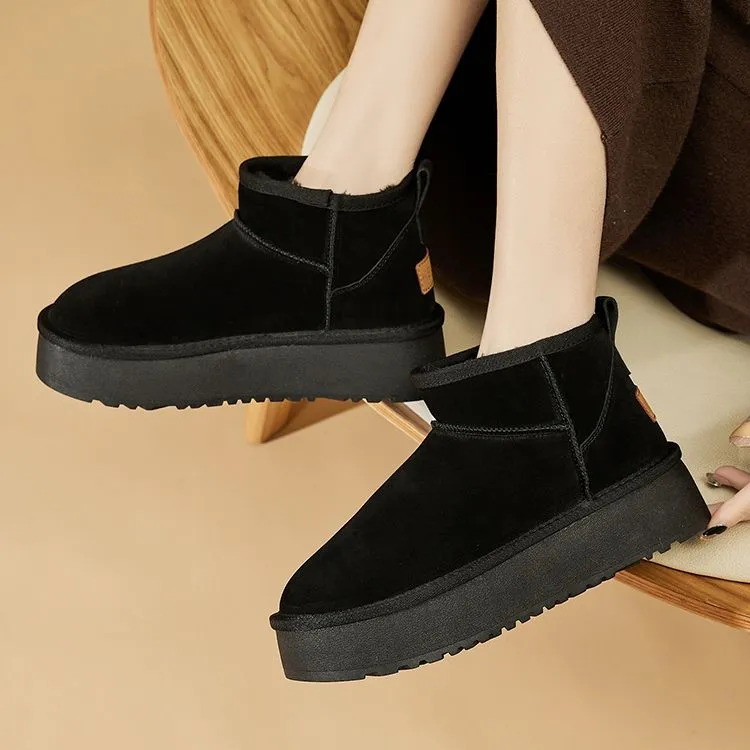 KEKAFU Thermal Abrasion Resistant Height Increasing Slip Resistant 9cm Snow Boots Women's-5