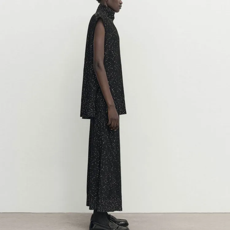 Massimo Dutti Knit Long Skirts Women's Black-4