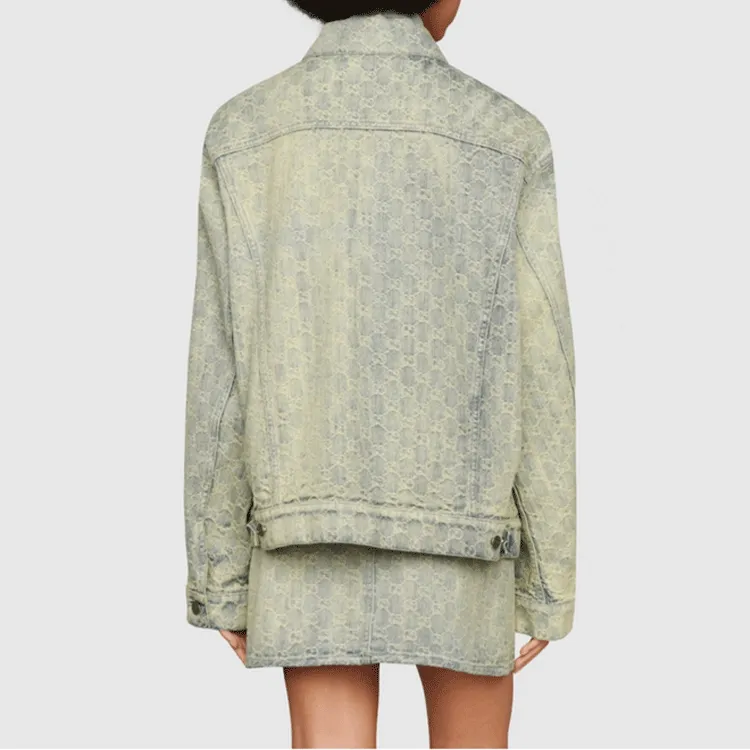 GUCCI Denim Jacket Women's Gray-3