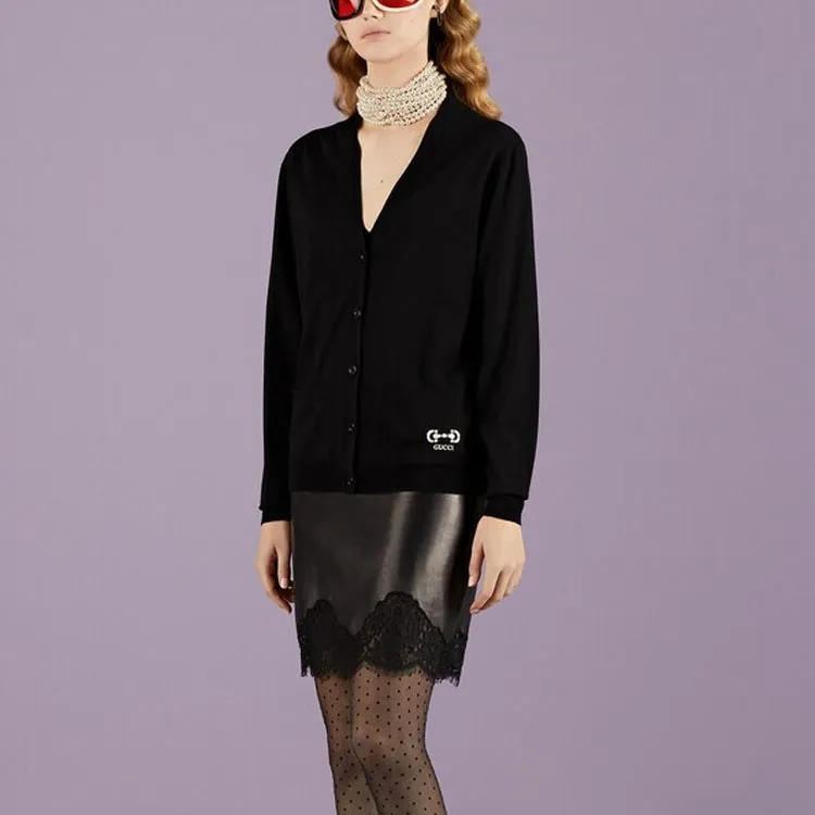 GUCCI Gg Intarsia Knit Cardigan-4