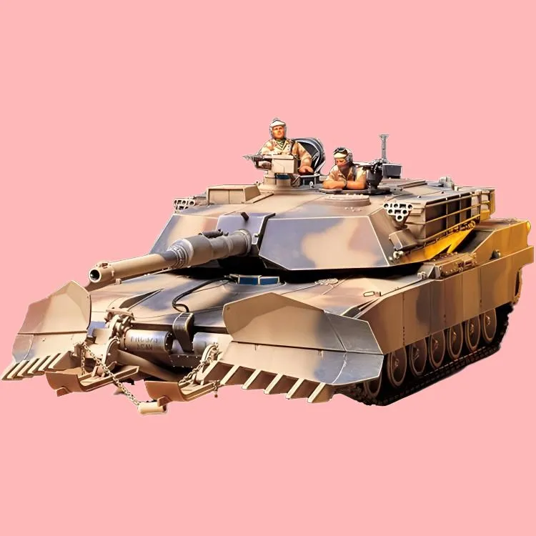 Tamiya SCALE U.S. M1A1 ABRAMS WITH MINE PLOW Model Kits-1