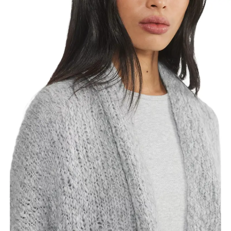 ARITZIA The Group Alvar Open-Front Cardigan Sweater Women's Heather Chrome-4