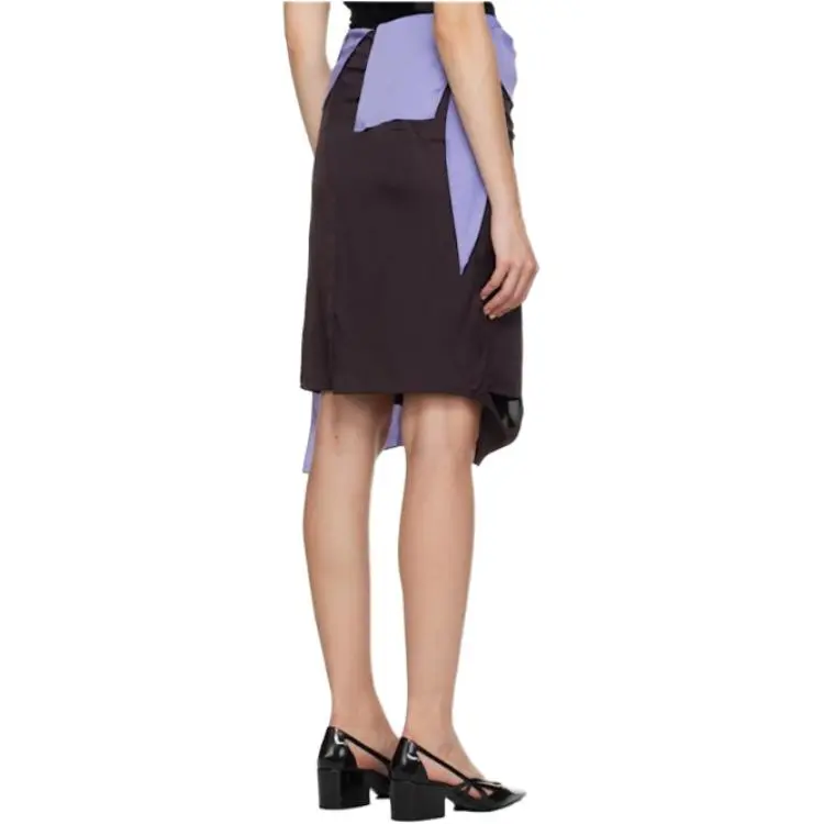 KIKO KOSTADINOV Kukri Draped Skirt 'Raw Umber/Lilac'-4