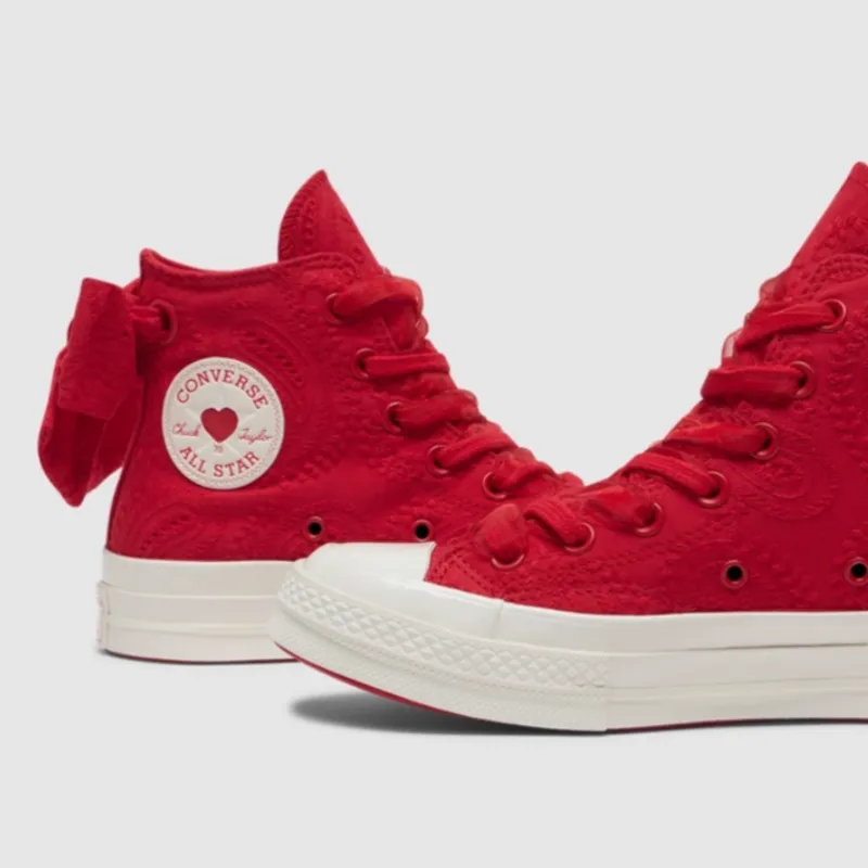 Converse 1970s Anti Slip Wear Resistant High Top Skateboard Shoes Unisex Red-4