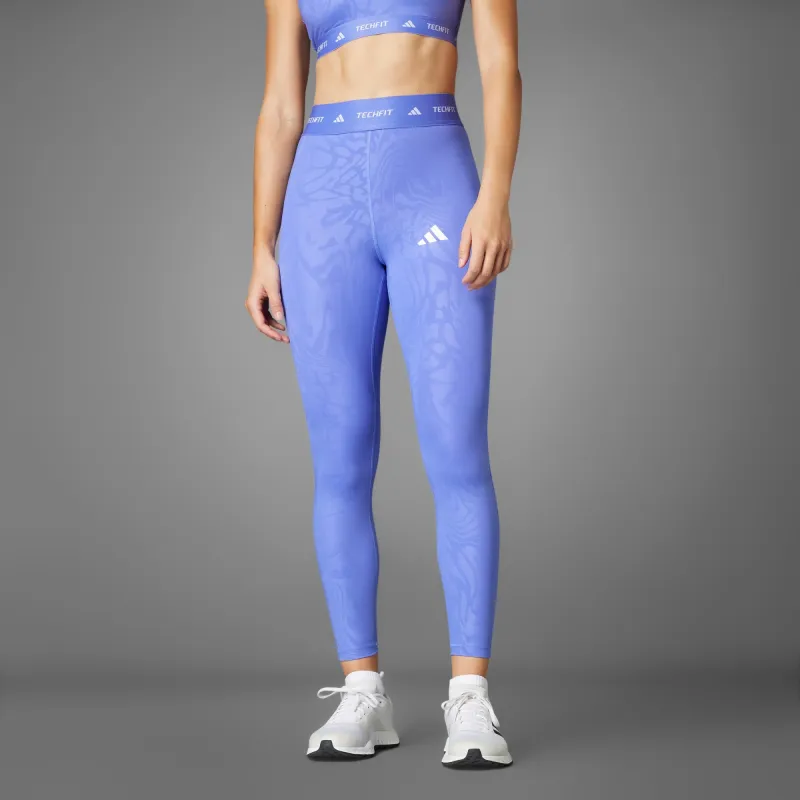 Adidas Free Shipping With AdiClub Techfit Printed 7/8 Leggings-2