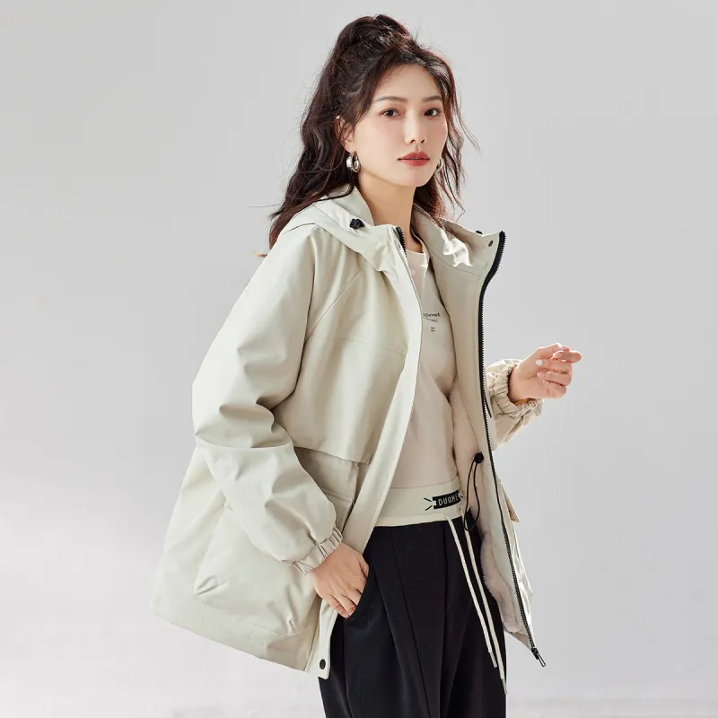 TERRE BLEUE Puffer Jacket Women's Beige-2