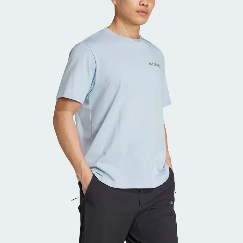 Adidas Terre SS25 POLYGIENE GRAPHIC T Shirt Men's Blue/Yellow-3