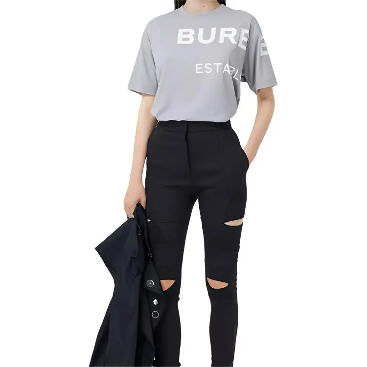 Burberry T Shirts Women's Light Heather Gray-3