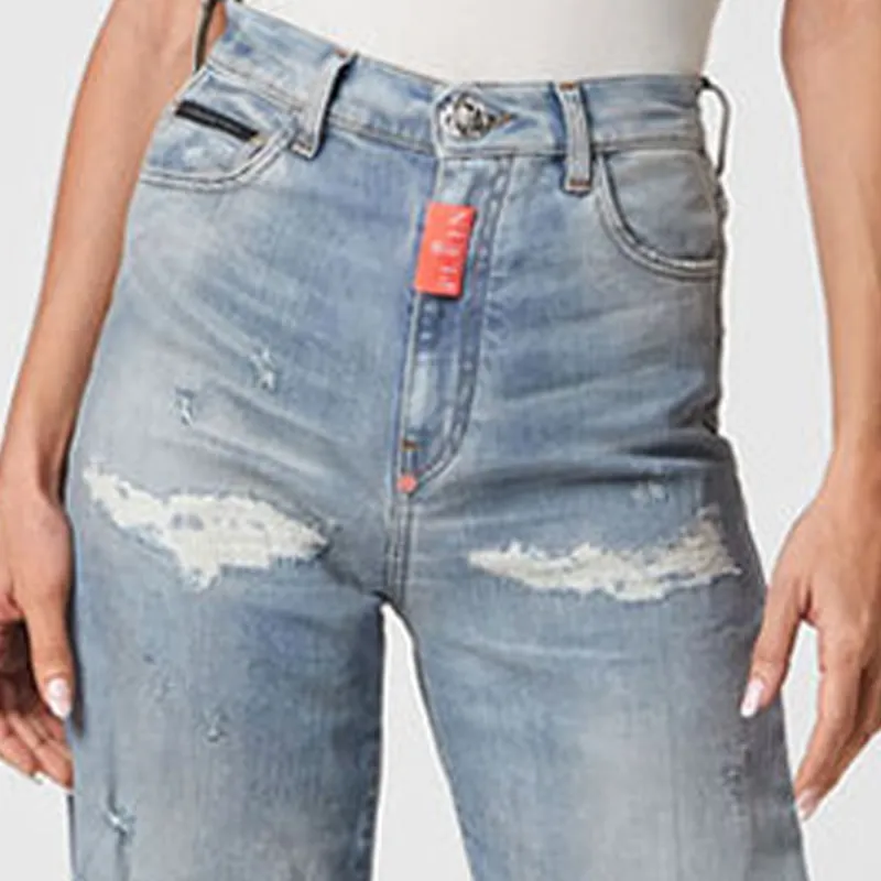 PHILIPP PLEIN Ripped detail Denim Jeans-4