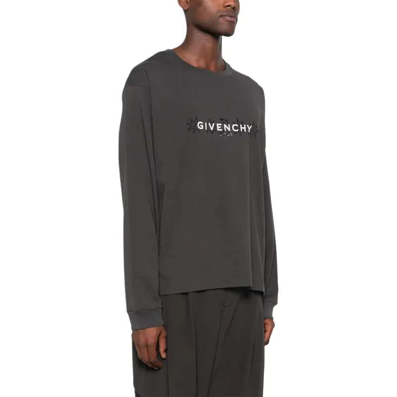 Givenchy Logo Printed Long Sleeved T Shirt-3