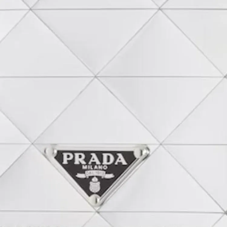 PRADA Leather Wallet Unisex Silver-3