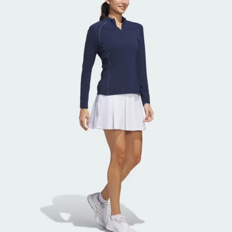 Adidas Free Shipping With AdiClub Ultimate365 Solid Quarter Zip Mock Polo Shirt-4