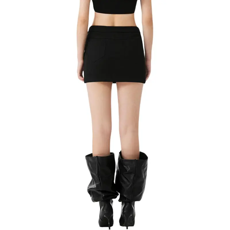 YJ1NGZYZJ Cargo Short Skirts Women's Black-3