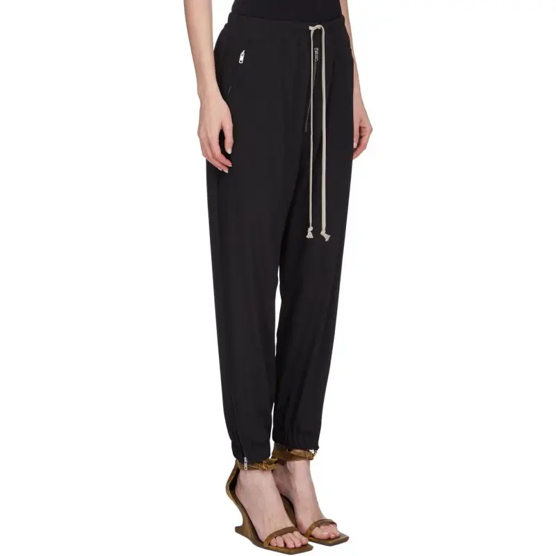 RICK OWENS Cocoon Crepe Track Pants 'Black'-3