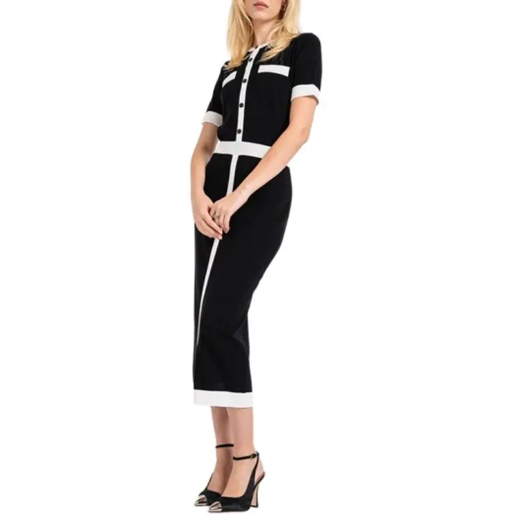 Karl Lagerfeld Short sleeve Knitted Midi Dress-3