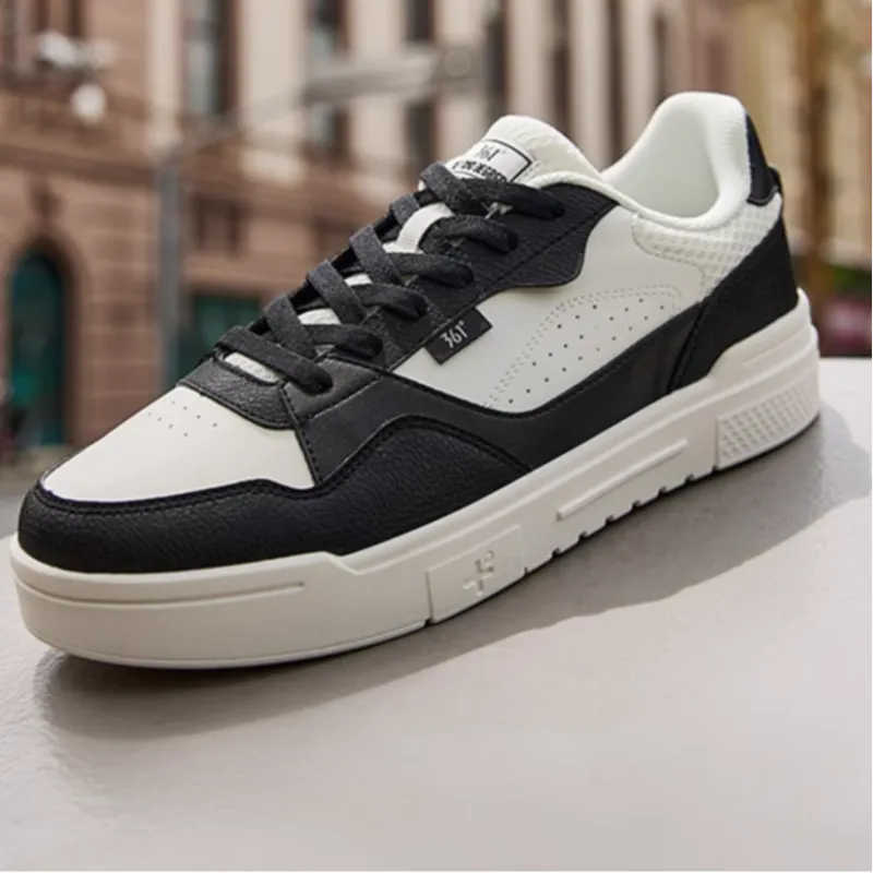 361° Anti Slip Wear Resistant Low Top Skateboard Shoes Men's White Black-1