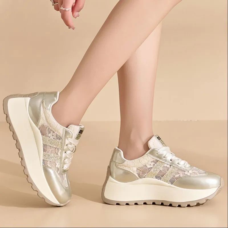 La Chapelle Slip Resistant And Breathable Low Top Chunky Sneakers Women's-15
