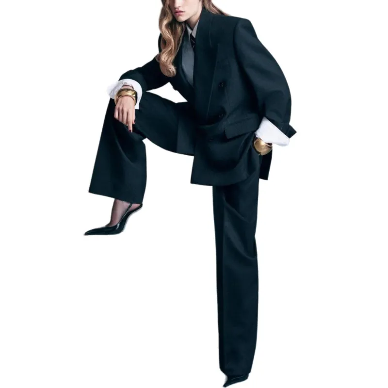 SAINT LAURENT Tailored Wool Pants 'Black'-2