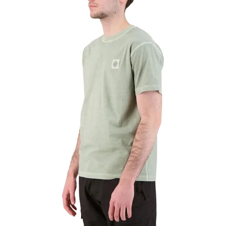 STONE ISLAND Organic Cotton Fissato Effect T shirt-3