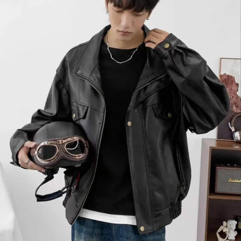HLPT Leather Jacket Unisex Black-5